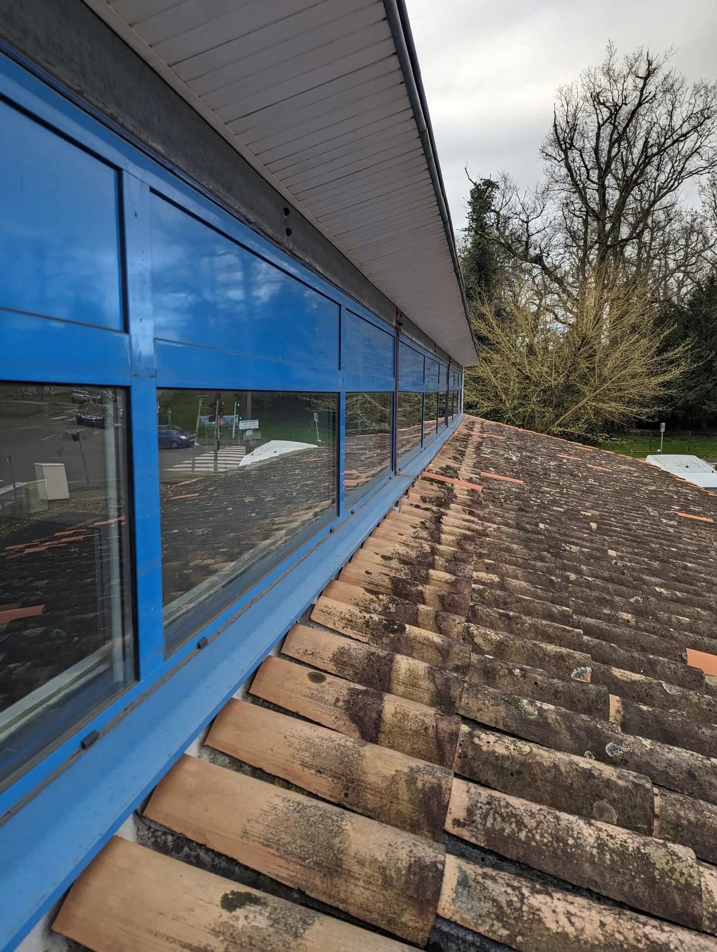 Avant-intervention menuiserie vitrée extérieure.